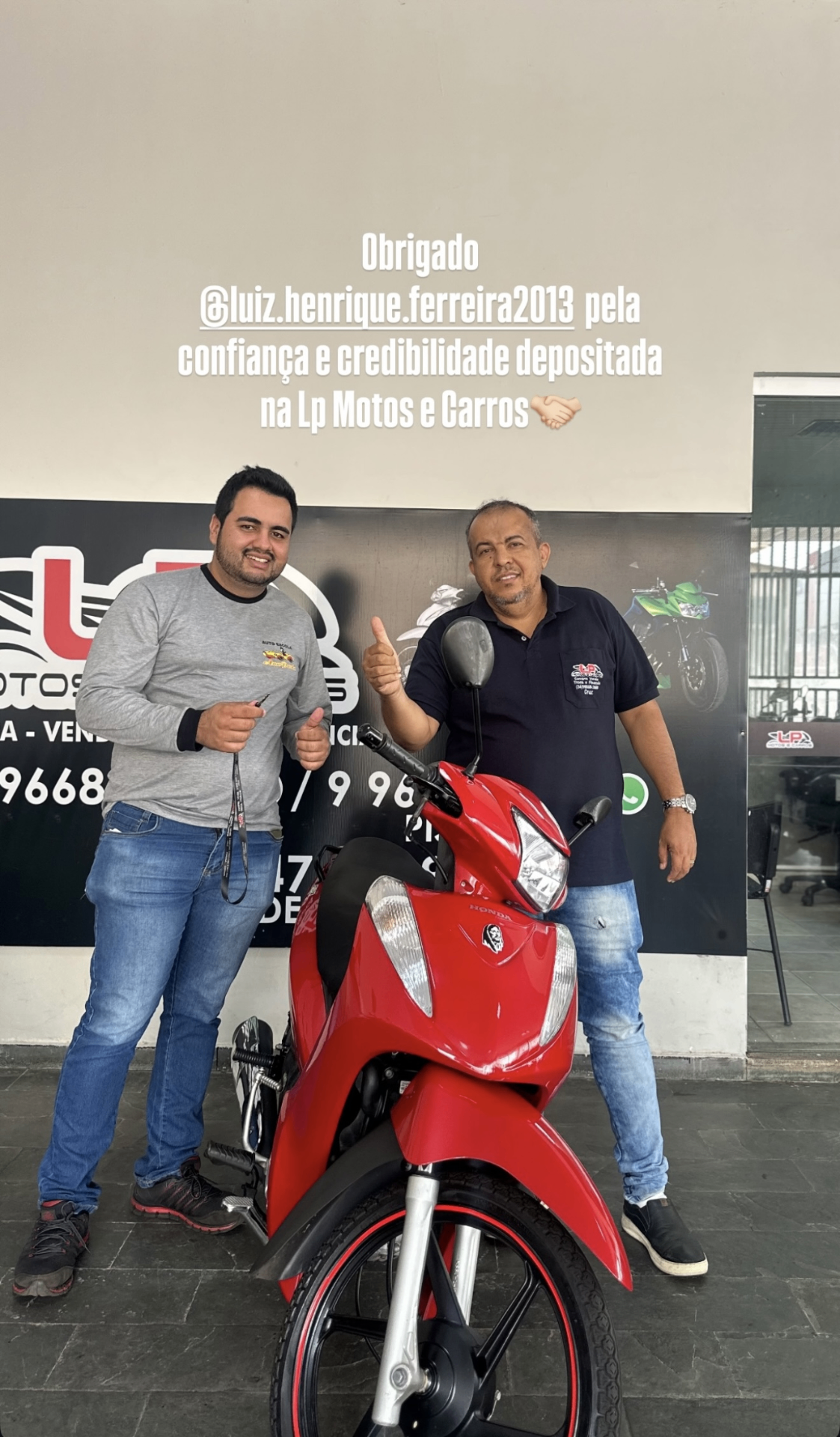 Cliente LP Motos - Honda Biz